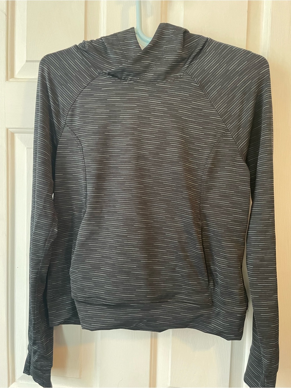 Yogalicious Black Hoodie with White Pinstripes size Medium
